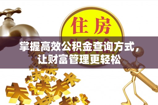 盐津掌握高效公积金查询方式，让财富管理更轻松