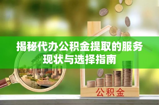 盐津揭秘代办公积金提取的服务现状与选择指南
