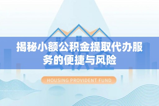 盐津揭秘小额公积金提取代办服务的便捷与风险